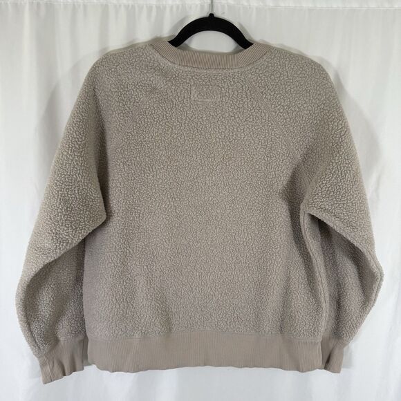 Everlane Sweater Women's Large Beige Fleece Long Sleeve Crew Neck Pullover - Picture 7 of 9